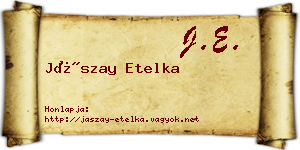 Jászay Etelka névjegykártya